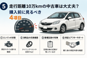 福岡の中古車販売店NEXUMが10万キロオーバーの車を購入する際の注意点説明画像