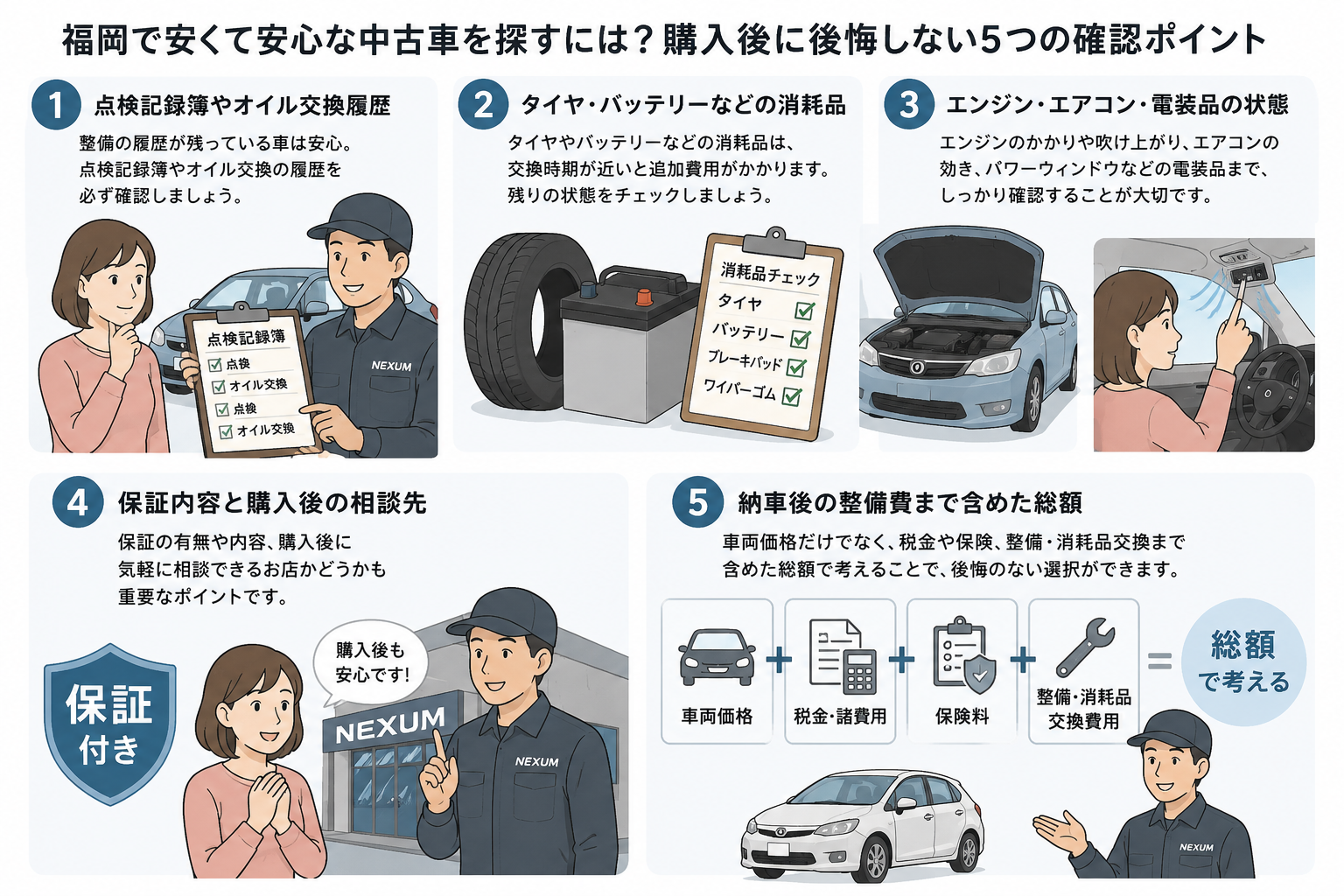 福岡で安い中古車を買うときのポイント説明